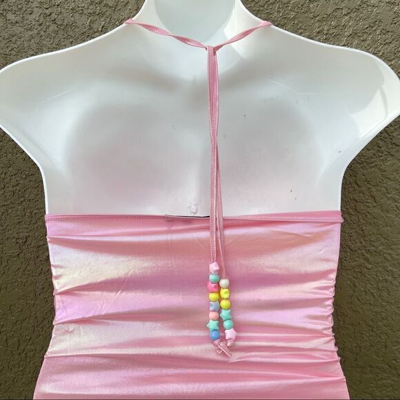 NWT xx Club Ex one night only shimmer beaded halter top Sz L - Picture 10 of 10